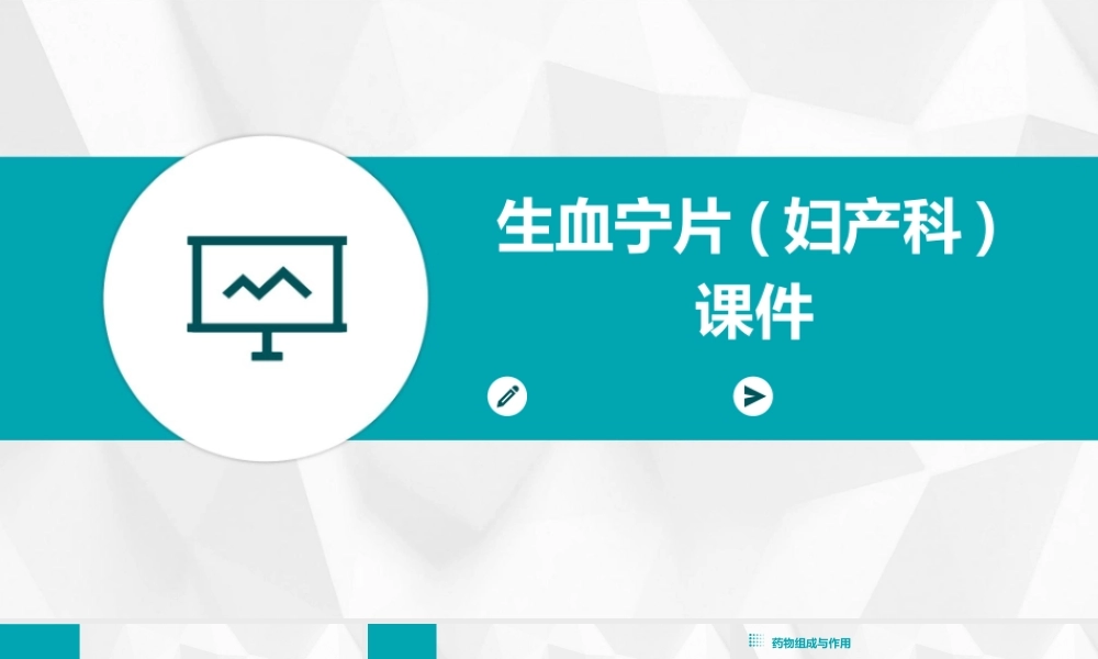 生血宁片(妇产科)课件