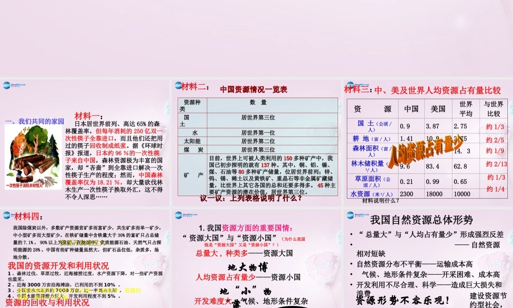 九年级政治全册(第二单元 第四课 第四框 实施可持续发展战略)课件 新人教版 课件