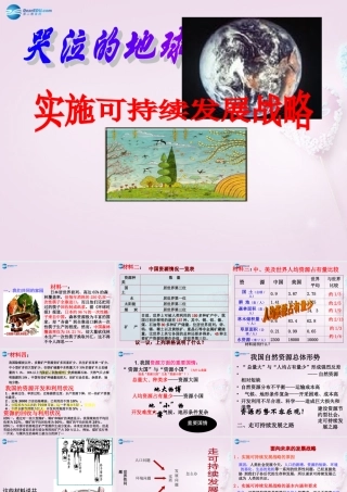 九年级政治全册(第二单元 第四课 第四框 实施可持续发展战略)课件 新人教版 课件