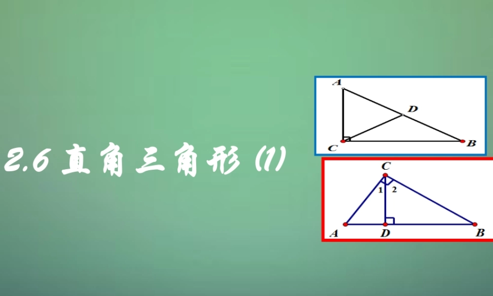 八年级数学上册 2.6 直角三角形课件 (新版)浙教版 课件