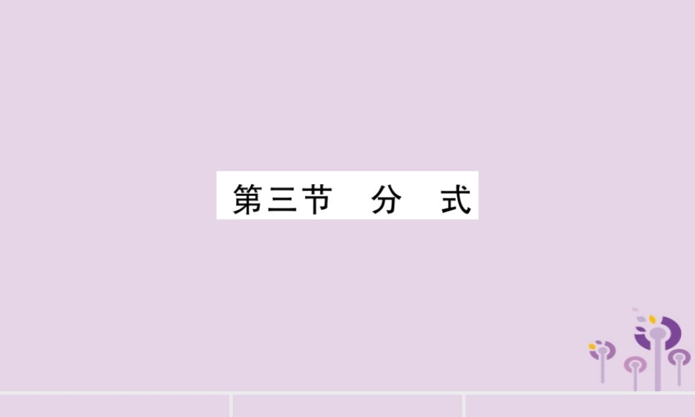 中考数学复习 第一轮 考点系统复习 第1章 数与式 第3节 分式导学课件