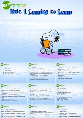 九年级英语：Unit 1 Leaning to Learn复习课件(北师大版) 课件