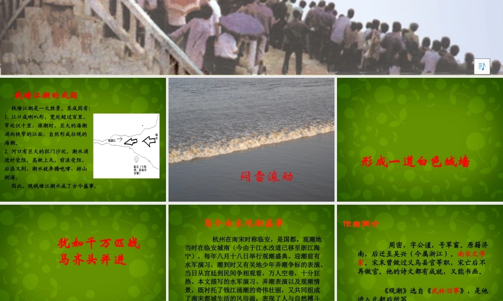 八年级语文上册 第六单元 28 观潮课件 新人教版 课件