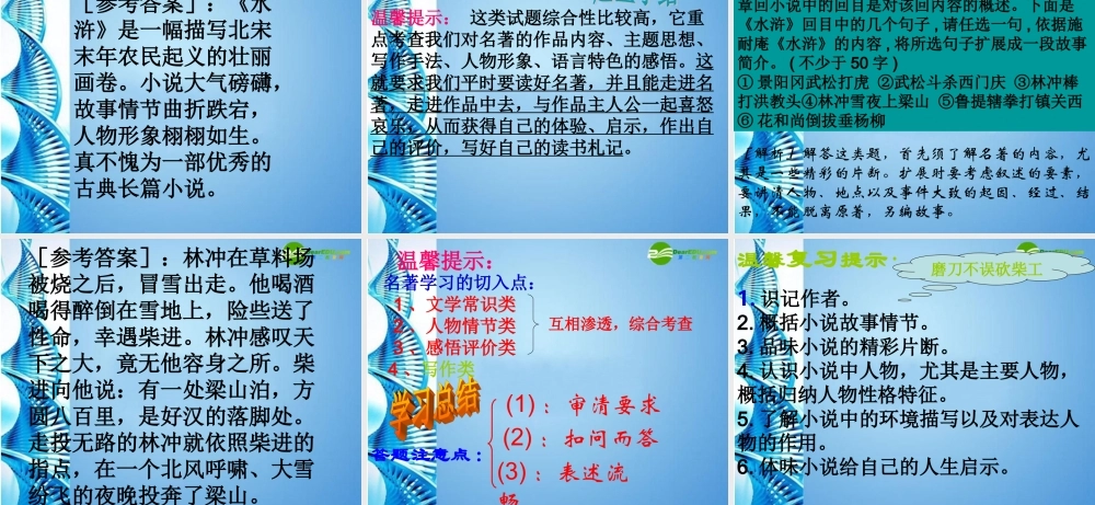 八年级语文下册名著推荐与阅读(水浒传)课件 苏教版 课件