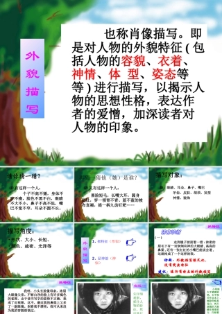 小学作文训练之人物外貌描写