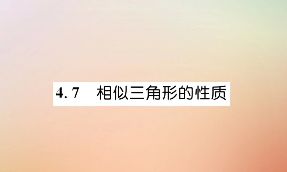 九年级数学上册 第4章 图形的相似 47 相似三角形的性质作业课件 (新版)北师大版 课件