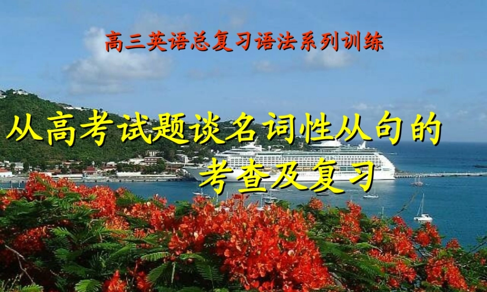 从高考试题谈名词性从句的考查及复习 高考英语语法复习16个课件 人教版 高考英语语法复习16个课件 人教版