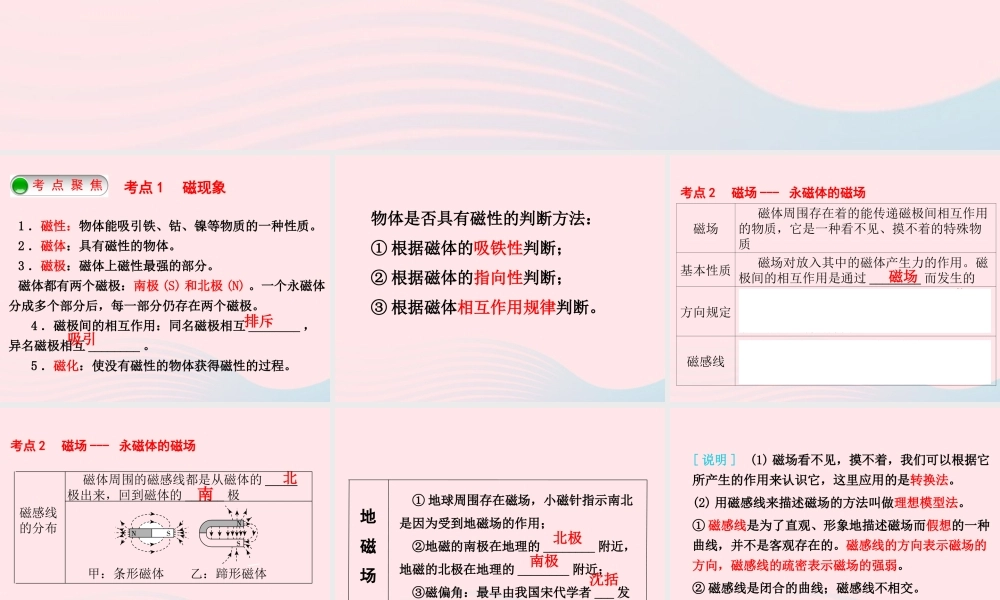 九年级物理上册 第七单元 磁和电综合与测试课件 (新版)教科版 课件