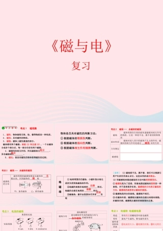 九年级物理上册 第七单元 磁和电综合与测试课件 (新版)教科版 课件