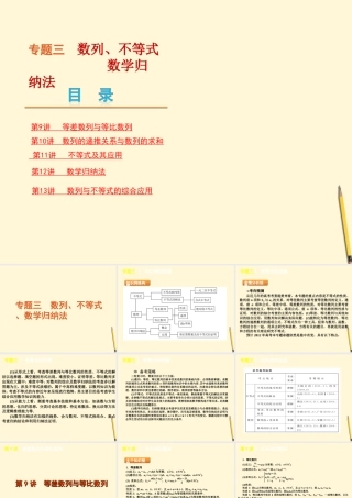 数列、不等式 数学归纳法 理 人教大纲版 课件