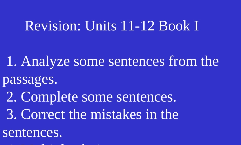 人教版高一英语复习Unit11-Unit12 课件