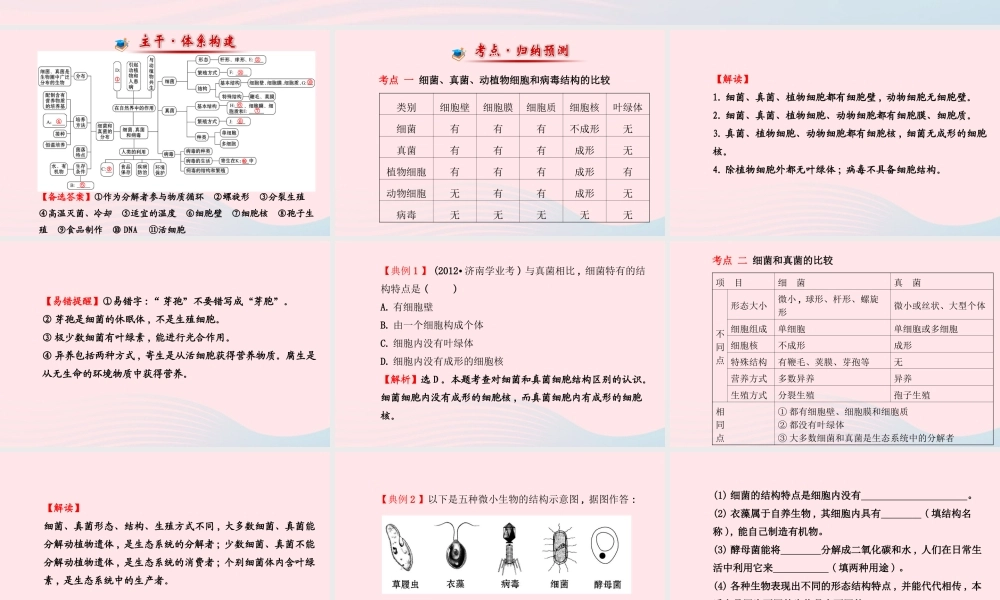 八年级生物上册 阶段专题复习 第五单元 第四、五章课件 (新版)新人教版 课件