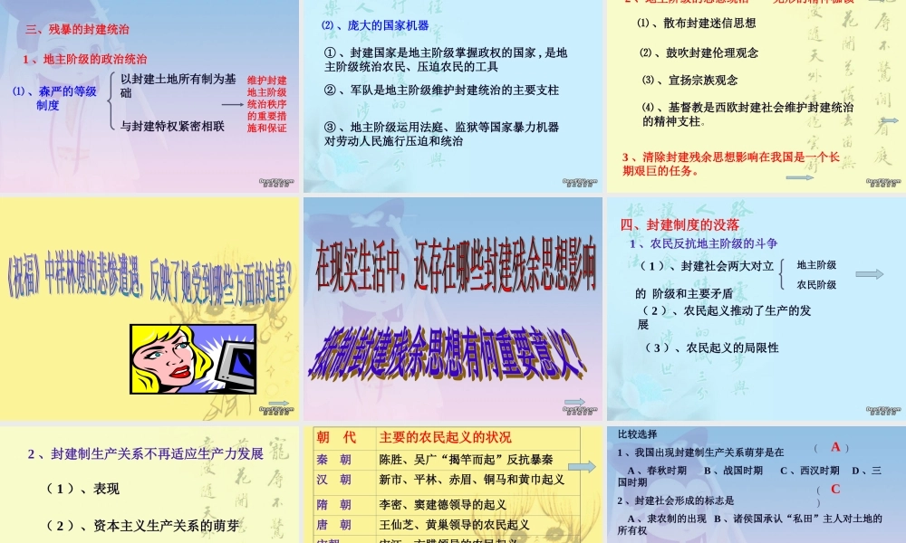 九年级政治复习课件 封建社会的兴衰 人教版 课件