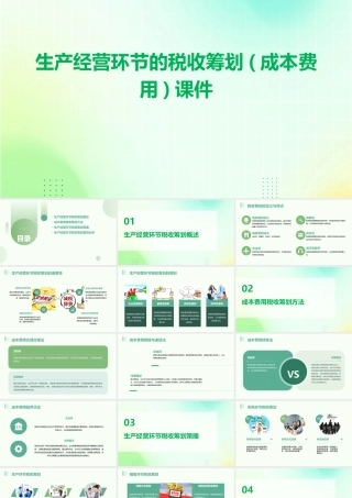 生产经营环节的税收筹划(成本费用)课件