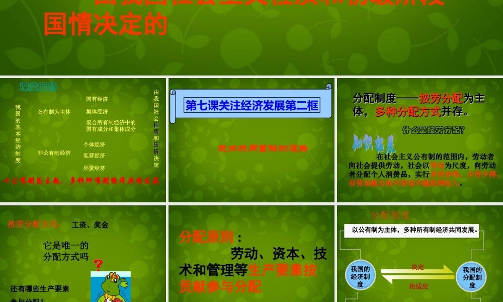 九年级政治全册 72 走向共同富裕的道路课件 新人教版 课件