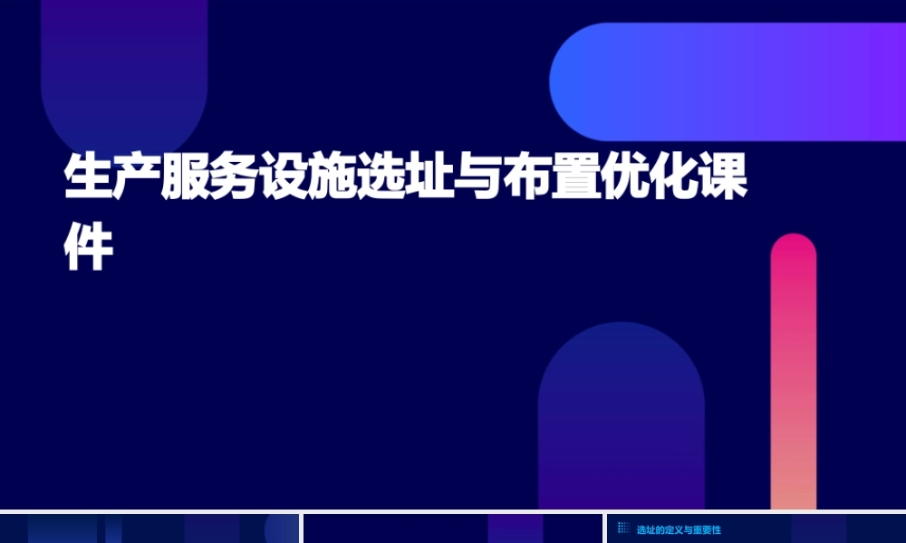 生产生产服务设施选址与布置优化课件