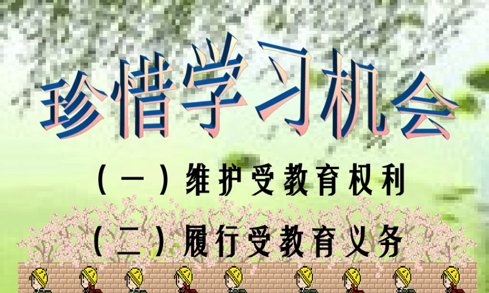 八年级级政下册 治珍惜学习机会课件 人教新课标版 课件