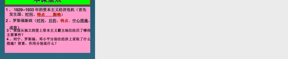 九年级政治(第4课 经济大危机)课件  课件