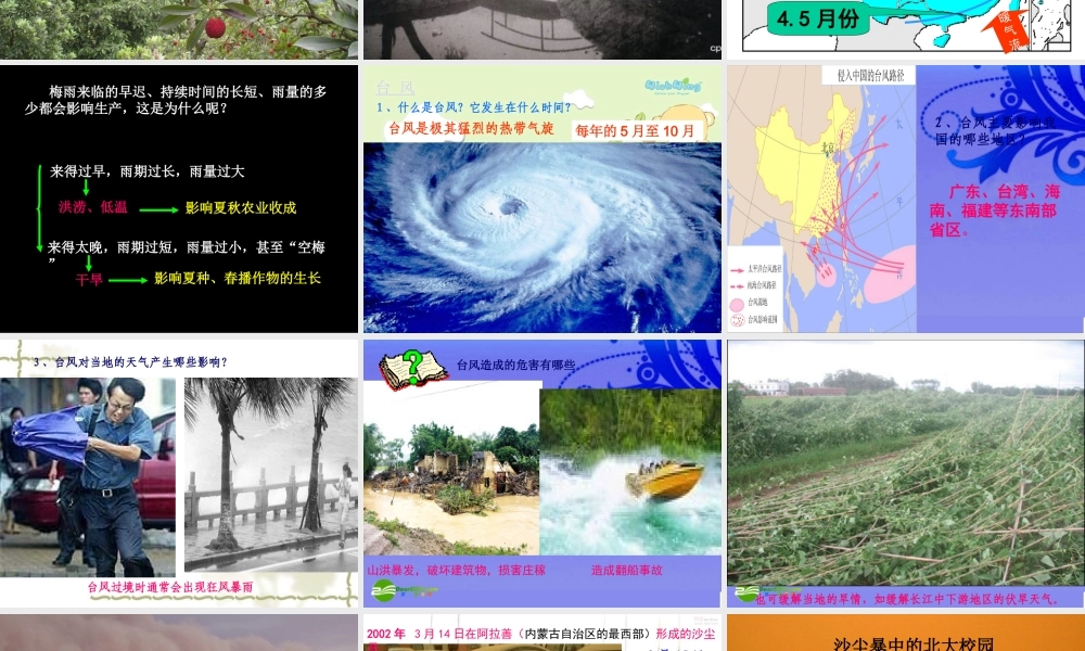 八年级地理上册 多特殊天气多旱涝灾害课件 湘教版 课件