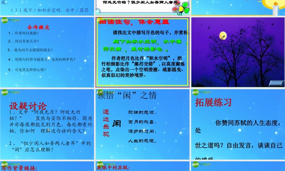 八年级语文上册(记承天寺夜游)21 课件 人教新课标版 课件