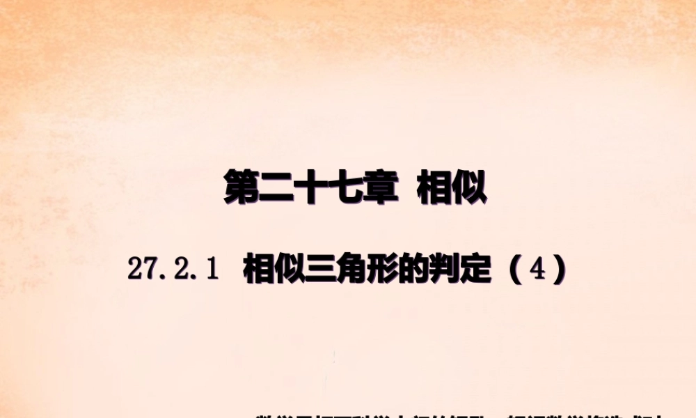 九年级数学下册 2721 相似三角形的判定(第3课时)课件2 (新版)新人教版 课件