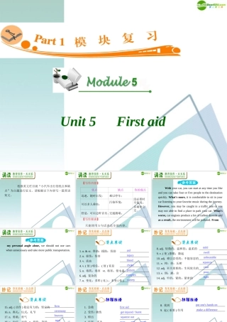 广东省高三英语 M5 Unit 5 First aid复习课件 新人教版 课件