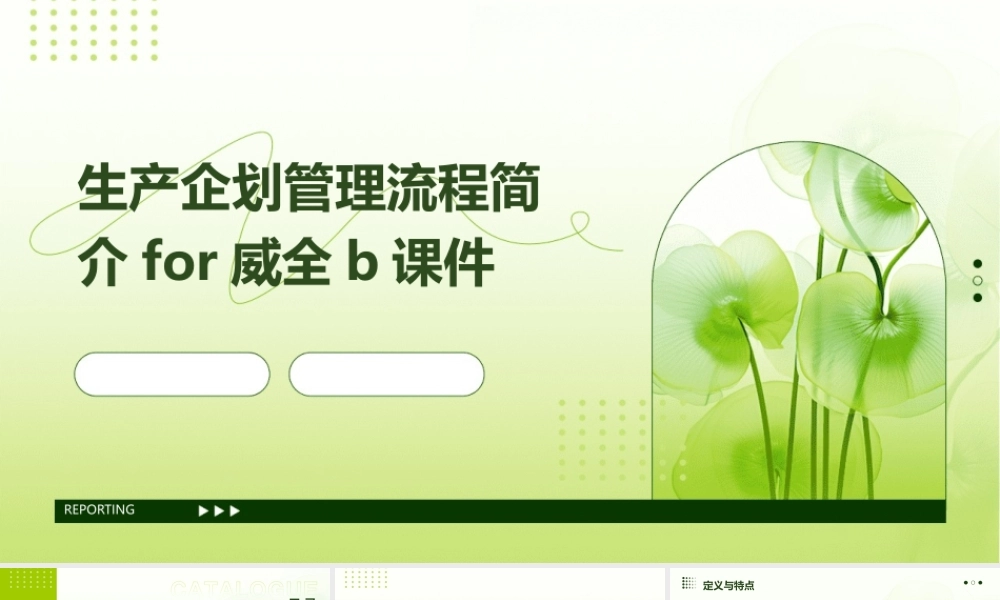 生产企划管理流程简介for威全B课件