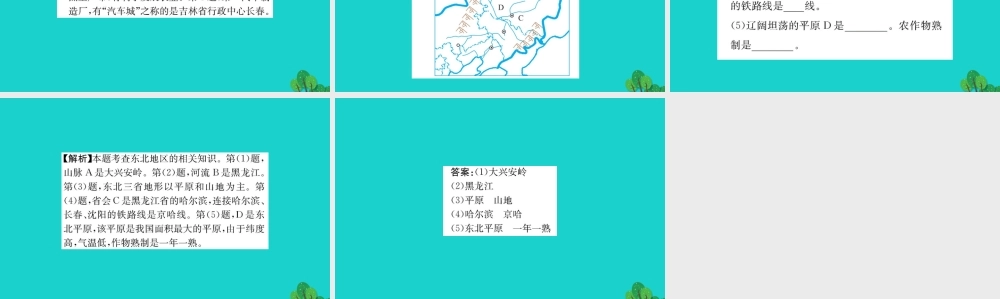 八年级地理下册 第六章 第二节 白山黑水 东北三省习题课件(新版)新人教版 课件
