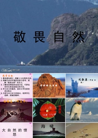 八年级语文下册 3.11(敬畏自然)课件 (新版)新人教版 课件