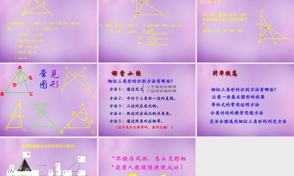 九年级数学下册 2721 相似三角形的判定课件3 (新版)新人教版 课件