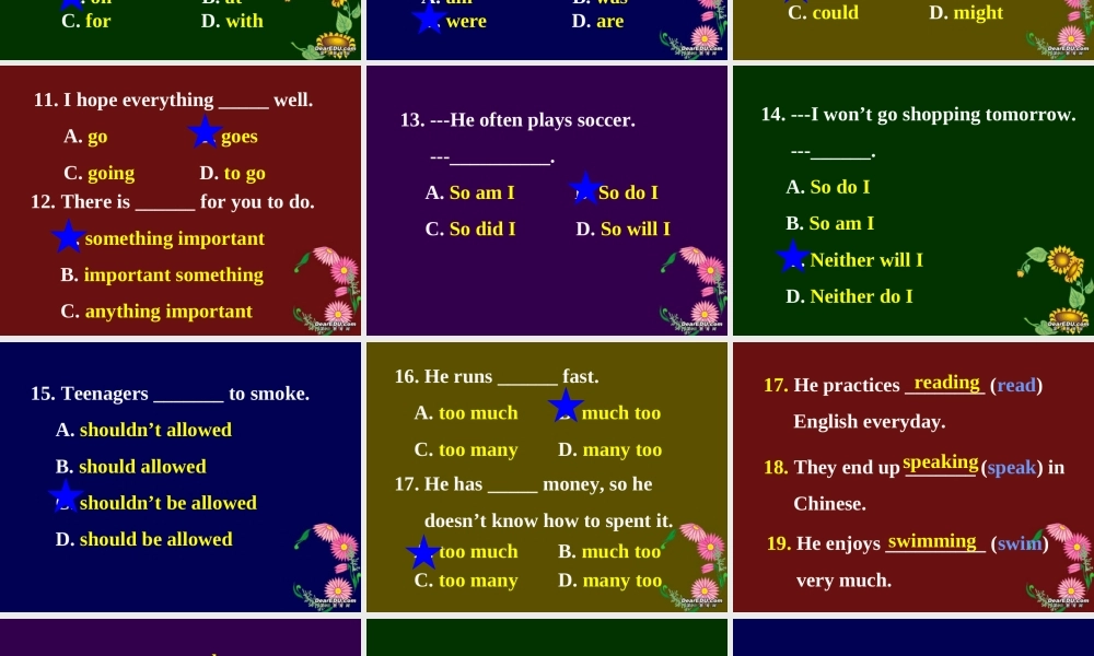 九年级英语 Review of Unit1-5练习 人教新目标版 试题