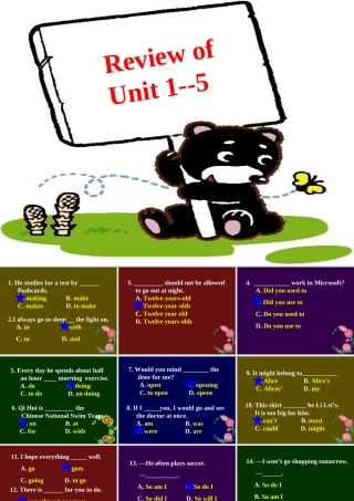 九年级英语 Review of Unit1-5练习 人教新目标版 试题