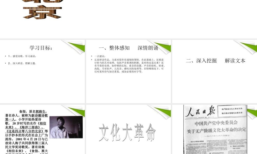 九年级语文下册 第7课(这是四点零八分的北京)课件 语文版 课件