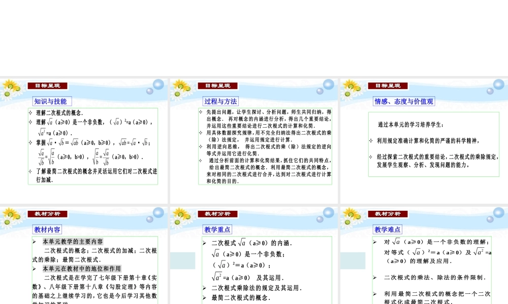 九年级数学 第21章(二次根式)单元课件 人教新课标版 课件