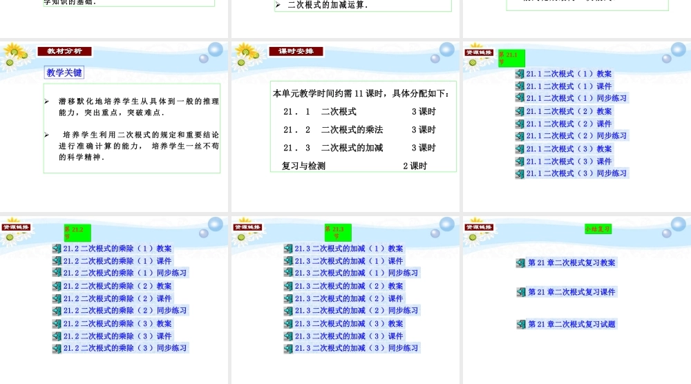九年级数学 第21章(二次根式)单元课件 人教新课标版 课件