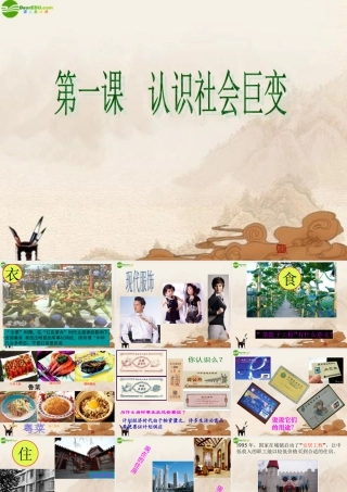 九年级政治 第1课认识社会巨变课件 北师大版 课件