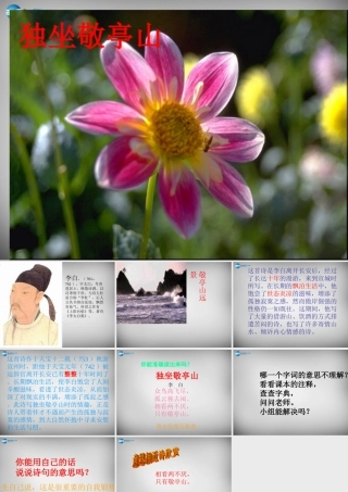 八年级语文下册 第四单元 独坐敬亭山课件 (新版)北师大版 课件