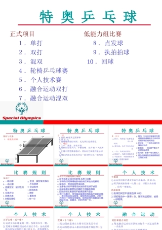 特奥乒乓球教学