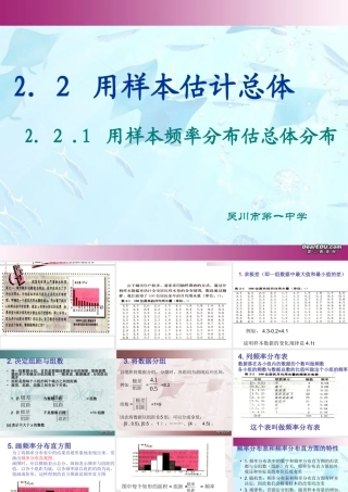 广东省吴川市高一数学用样本频率分布估总体分布 新课标 人教版 课件