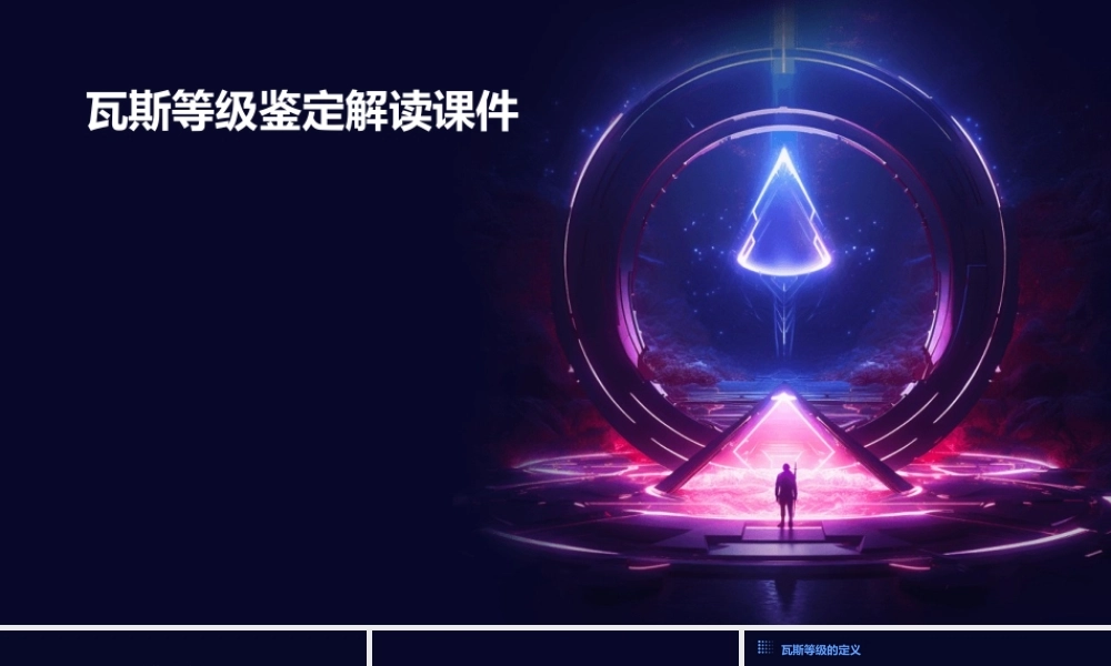 瓦斯等级鉴定解读课件