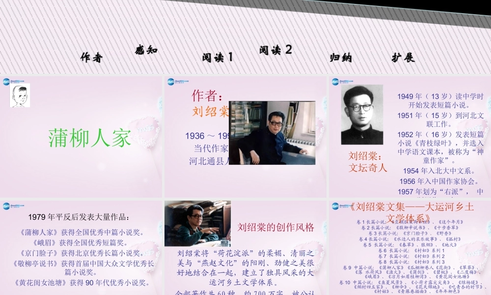 九年级语文下册 6(蒲柳人家)课件1 新人教版 课件