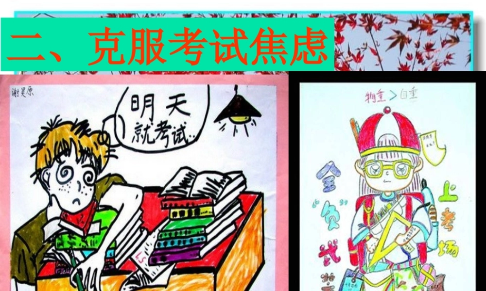 九年级思想品德 第五单元 迎接挑战 设计未来 第十三课 走向新起点克服考试焦虑课件 湘教版 课件