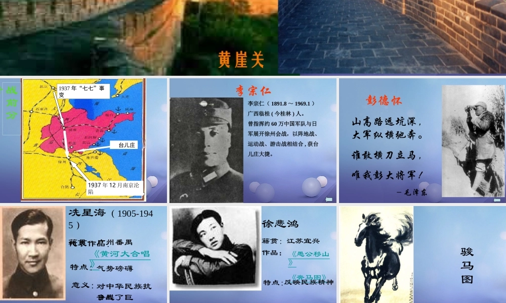 八年级历史上册 4.19 把我们的血肉筑成新的长城 图片素材 北师大版 素材