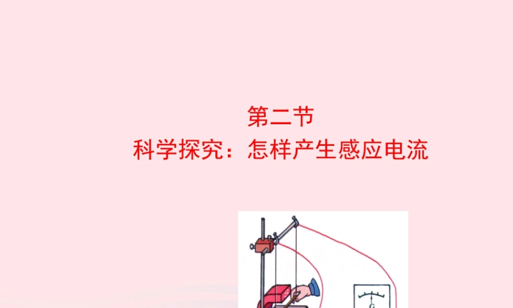 九年级物理全册 第十八章 第二节 科学探究：怎样产生感应电流课件 (新版)沪科版 九年级物理全册 第十八章 第二节 科学探究：怎样产生感应电流课件+素材(新版)沪科版