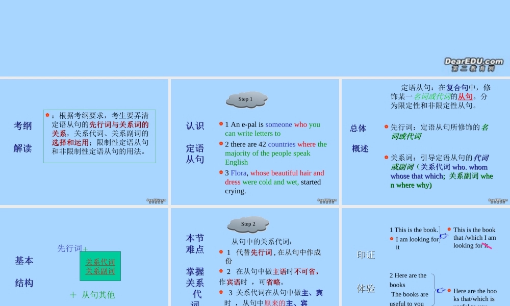 北京地区高一英语定语从句关系代词用法新课标 人教版 课件