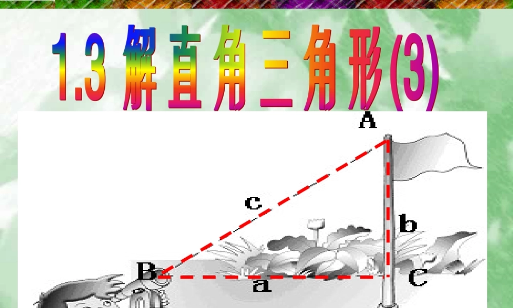 九年级数学解直角三角形课件三 课件