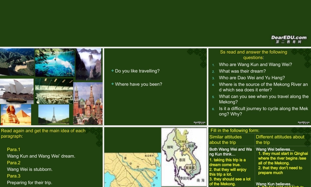 山东省高一英语模块一Unit3 traval journal课件 新课标 人教版 课件