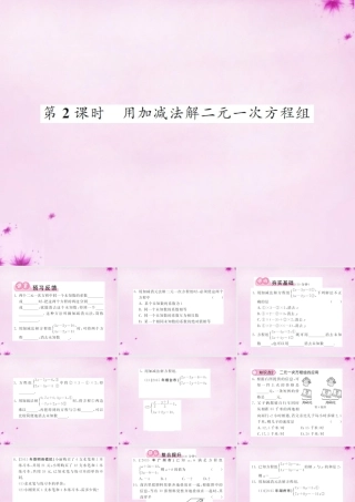 七年级数学下册 8.2 消元 解二元一次方程组(第2课时)用加减法解二元一次方程组课件 (新版)新人教版 课件