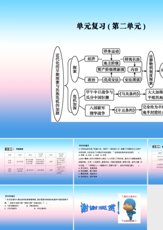 八年级历史上册(第二单元 近代化的早期探索与民族危机的加剧)单元复习课件 新人教版 课件