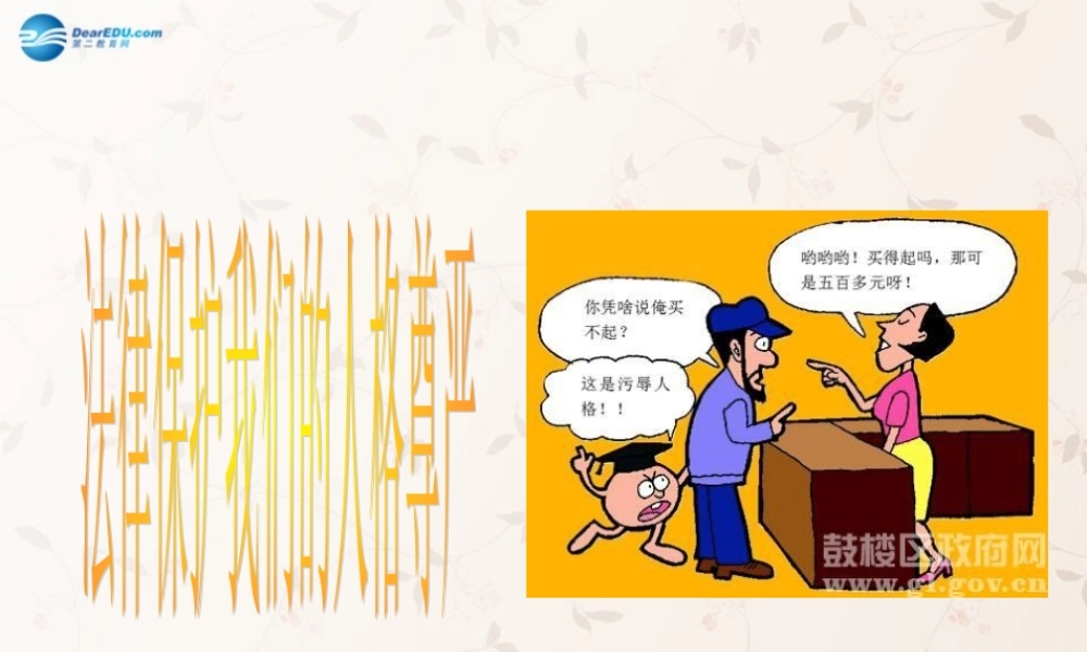 八年级政治上册 第八课 第二框 法律保护我们的人格尊严课件 鲁教版 课件